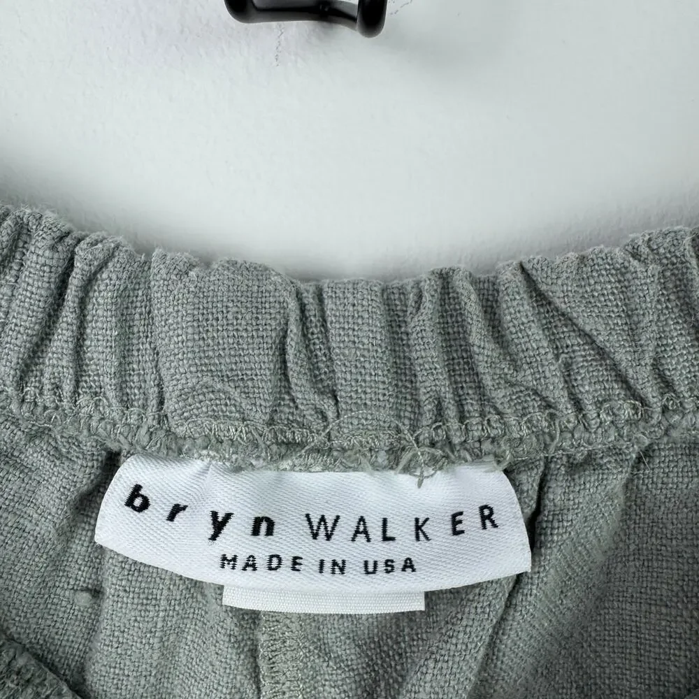Bryn Walker Oliver USA Lagenlook Gray Green Lantern Pants Linen Wide-Leg S Small - Picture 5 of 8
